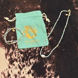 Spartina 449 Gold and Cream Beaded Necklace Set